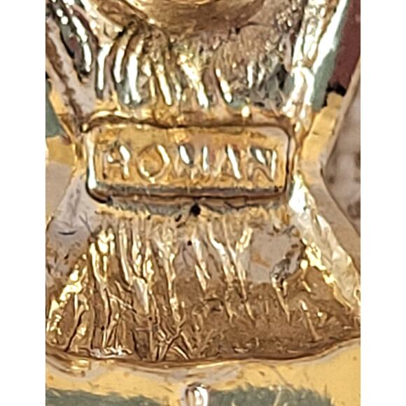 Roman Crossover X Faux Diamond Earrings Signed Vintage Gold Tone Pierced - Picture 7 of 7